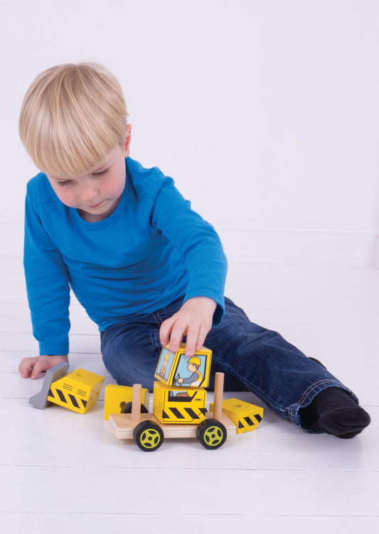 Yellow Bulldozer Puzzle Toy
