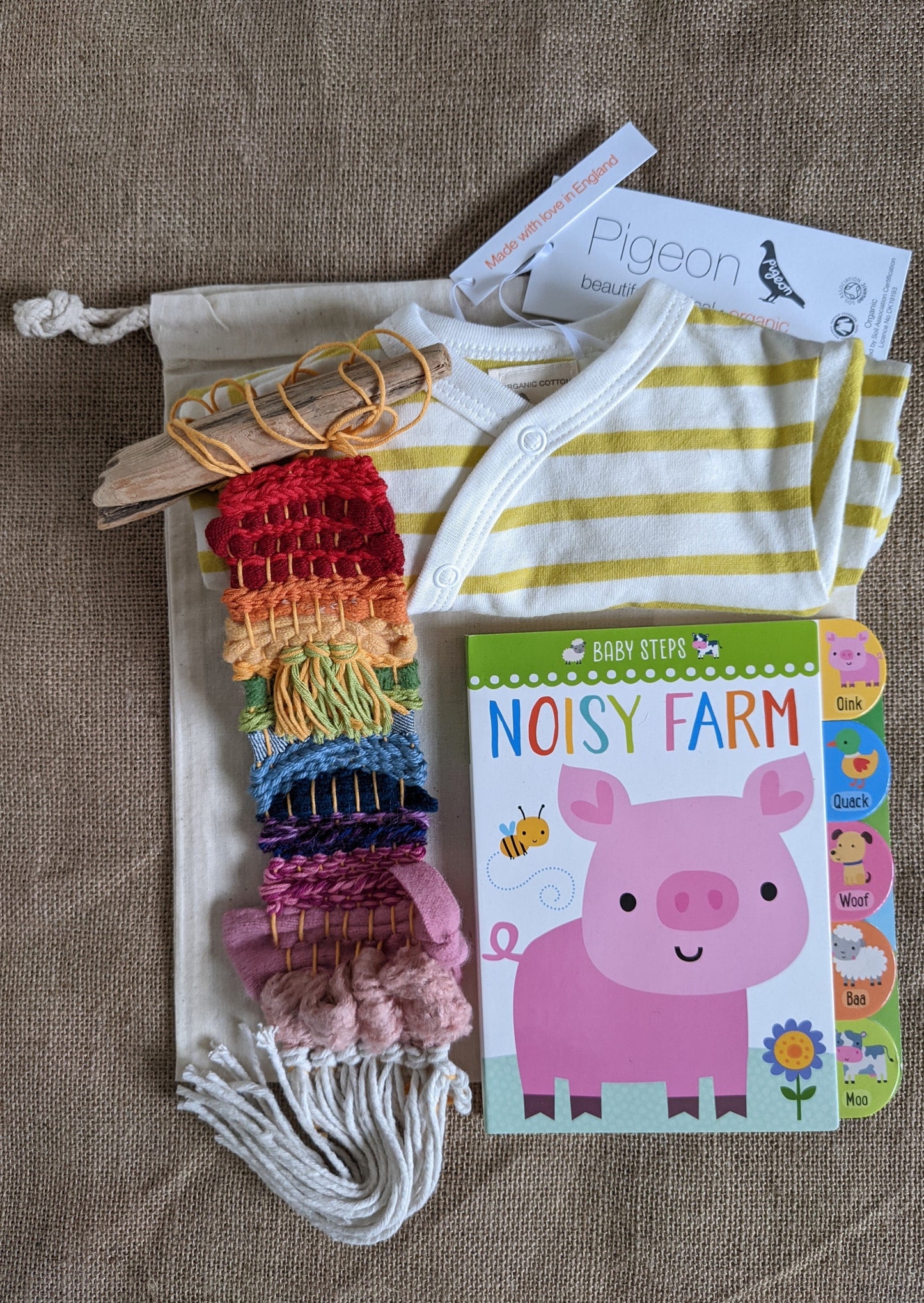 Baby Gift Bag - Baby grow, wall hanging and book