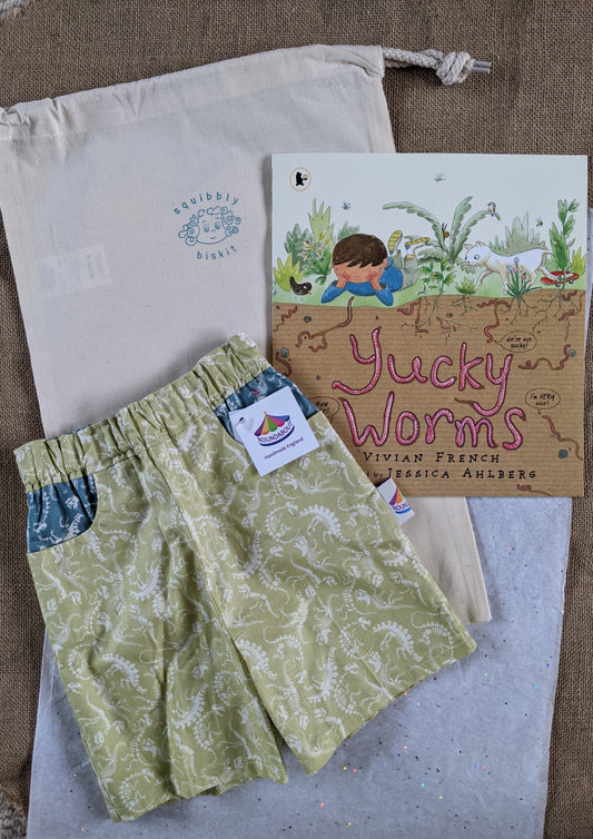 Toddler Gift Bag (1 year old) - Handmade shorts and book