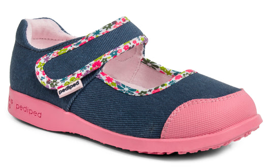 Vegan denim flex shoes by Pediped