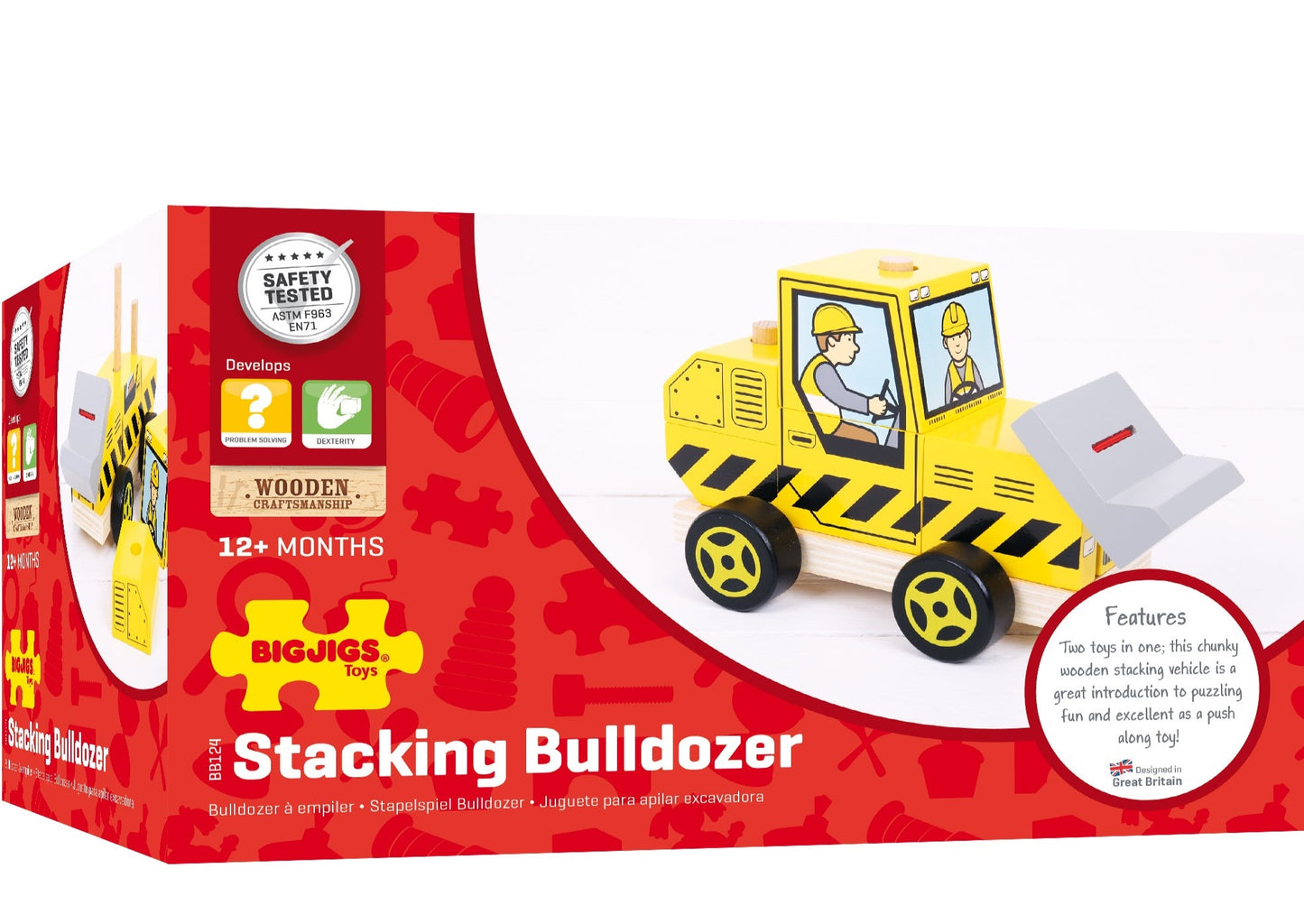 Yellow Bulldozer Puzzle Toy