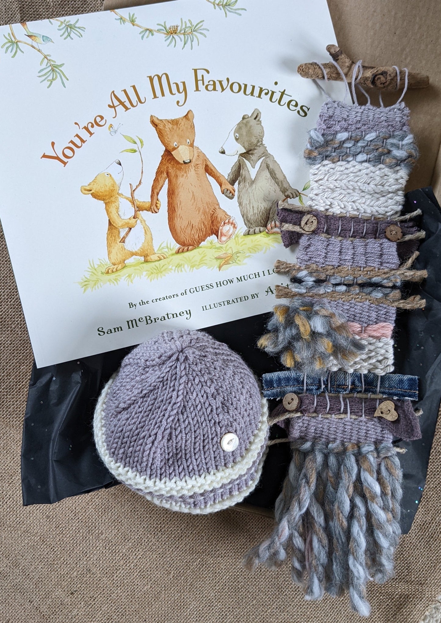 Baby Gift Bag - Hat, wall hanging and book