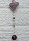 Stained glass heart with hanging beads